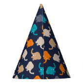 Meerkleurige olifant Cartoon Feesthoedjes (Achterkant)