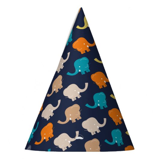 Meerkleurige olifant Cartoon Feesthoedjes (Links)