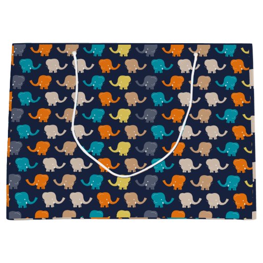 Meerkleurige olifant Cartoon Groot Cadeauzakje (Voorkant)