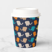Meerkleurige olifant Cartoon Papieren Bekers (Voorkant)