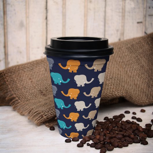 Meerkleurige olifant Cartoon Papieren Bekers