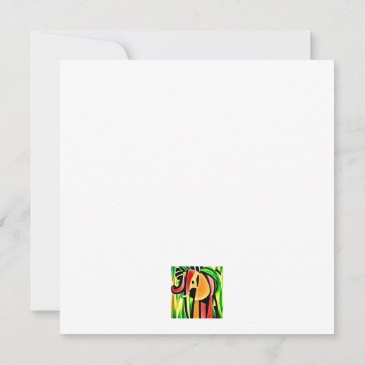 Meerkleurige olifant kaart (Achterkant)