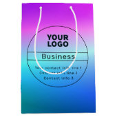 Meerkleurige Ombre & Business/Merk Contact info Medium Cadeauzakje (Voorkant)