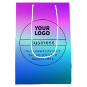 Meerkleurige Ombre & Business/Merk Contact info Medium Cadeauzakje (Achterkant)