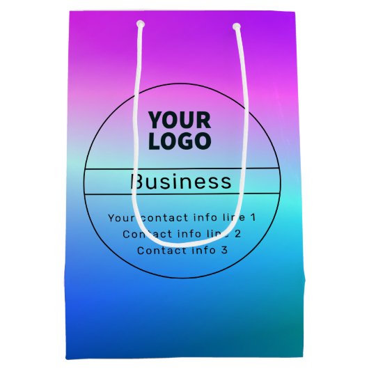 Meerkleurige Ombre & Business/Merk Contact info Medium Cadeauzakje (Achterkant)