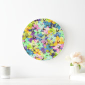 meerkleurige orchidee-mozaïek, grote klok (Huis)