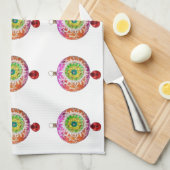 Meerkleurige Ornamenten keukenhanddoeken (Quarter Fold)