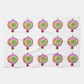 Meerkleurige Ornamenten keukenhanddoeken (Horizontaal)