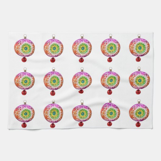 Meerkleurige Ornamenten keukenhanddoeken (Horizontaal)