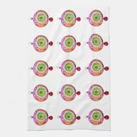 Meerkleurige Ornamenten keukenhanddoeken (Verticaal)