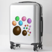 Meerkleurige paaseieren en kwal sticker (Koffer)