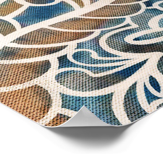 Meerkleurige Paisley Hand-getrokken print (Hoek)