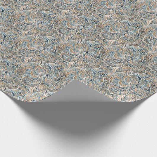 Meerkleurige Paisley Hand-getrokken print Cadeaupapier (Hoek)