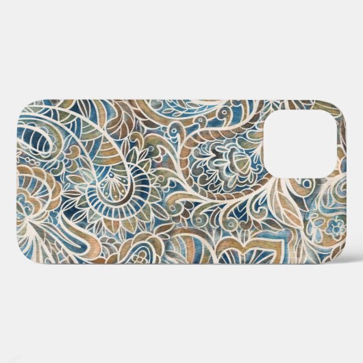 Meerkleurige Paisley Hand-getrokken print Case-Mate iPhone Case (Achterkant (horizontaal))
