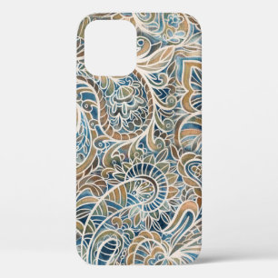 Meerkleurige Paisley Hand-getrokken print Case-Mate iPhone Case