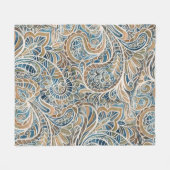 Meerkleurige Paisley Hand-getrokken print Fleece Deken (Voorkant (Horizontaal))