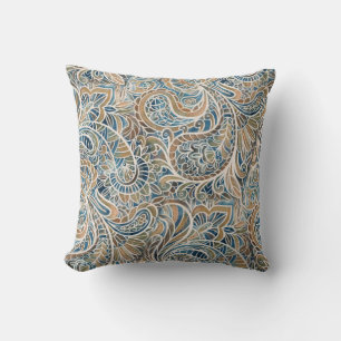 Meerkleurige Paisley Hand-getrokken print Kussen