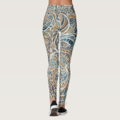 Meerkleurige Paisley Hand-getrokken print Leggings (Achterkant)