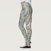 Meerkleurige Paisley Hand-getrokken print Leggings (Links)