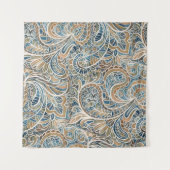 Meerkleurige Paisley Hand-getrokken print Wandkleed (Voorkant (horizontaal))