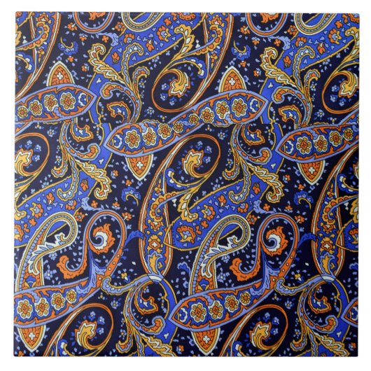 Meerkleurige Paisley Pattern Ceramic Tegel Tegeltje (Voorkant)