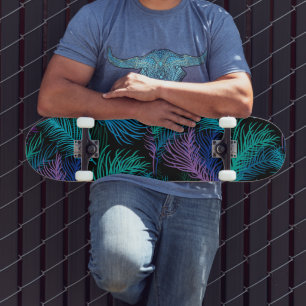 Meerkleurige palmbladeren persoonlijk skateboard