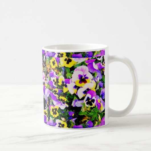 Meerkleurige Pansy Flowers mok (Rechts)