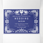 Meerkleurige papel picado liefhebbers bruiloft drieluik uitnodiging (Binnenkant midden)