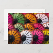 Meerkleurige paraplu's: Luang Prabang-markt Briefkaart (Voorkant / Achterkant)