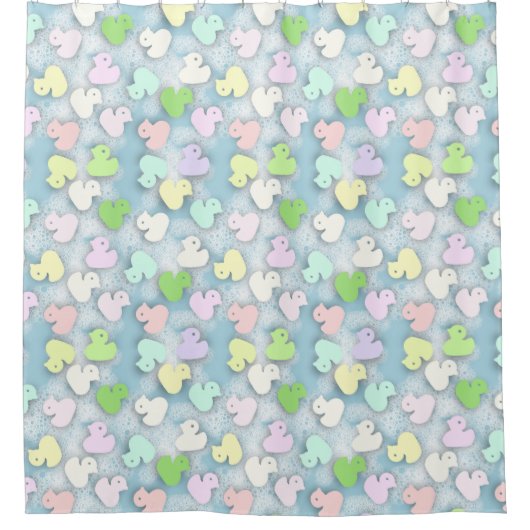 Meerkleurige pasteelgewas- douchegordijn (Voorkant)