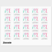 Meerkleurige pastel JOYFUL WENSEN Retouradres Vierkante Sticker (Vel)