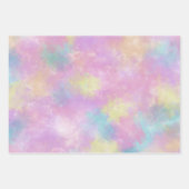 Meerkleurige pastel Stropdas-Dye Roze Blauw Decoup Inpakpapier Vel (Voorkant)
