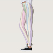 Meerkleurige pastels distress gestreept leggings (Links)