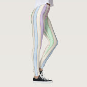 Meerkleurige pastels distress gestreept leggings (Rechts)