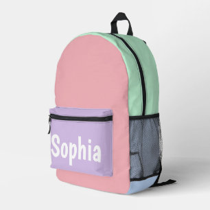 Meerkleurige pastels gepersonaliseerd bedrukte rugzak