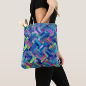Meerkleurige patroonkoel tote bag (Dichtbij)