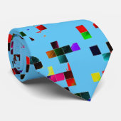 Meerkleurige Pixels lichtblauwe Teen Boy Stropdas (Opgerold)