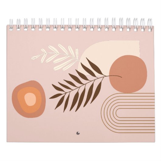 Meerkleurige Plant Leaf Boho Sun Kalender (Hoes)
