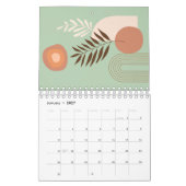Meerkleurige Plant Leaf Boho Sun Kalender (Jan 2027)
