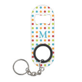 Meerkleurige poka Dots Monogram Mini Flessenopener (Voorkant)