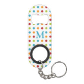 Meerkleurige poka Dots Monogram Mini Flessenopener (Achterkant)