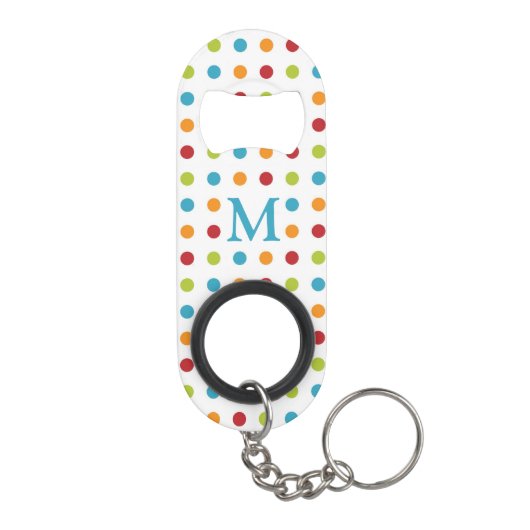 Meerkleurige poka Dots Monogram Mini Flessenopener (Achterkant)