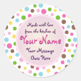 Meerkleurige Polka Dots Cookie Sticker
