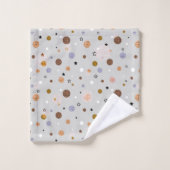 Meerkleurige polka stippen op grijs. bad handdoek (Wasdoekje)