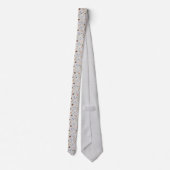 Meerkleurige polka stippen op grijs. stropdas (Achterkant)