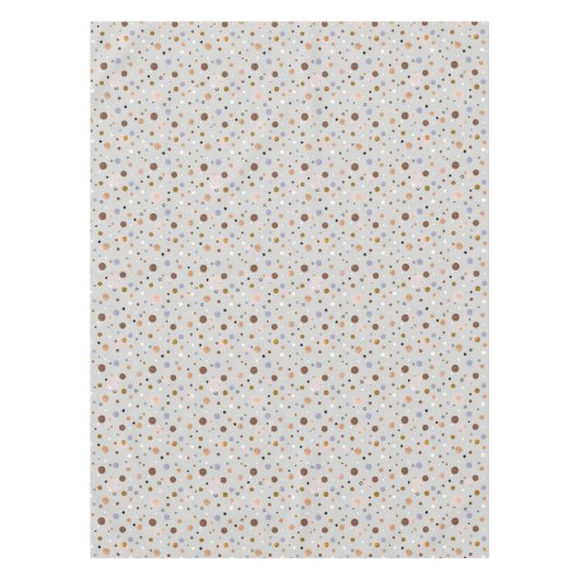 Meerkleurige polka stippen op grijs. tafelkleed (Voorkant)