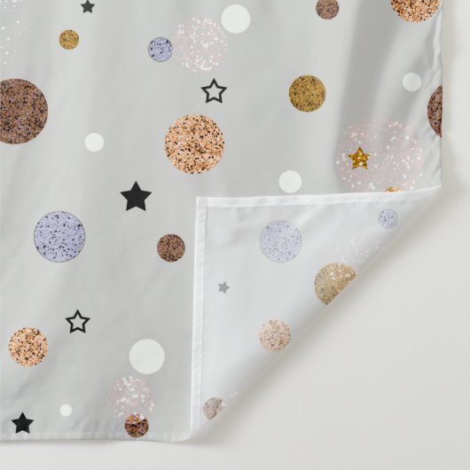 Meerkleurige polka stippen op grijs. wandkleed (Detail)