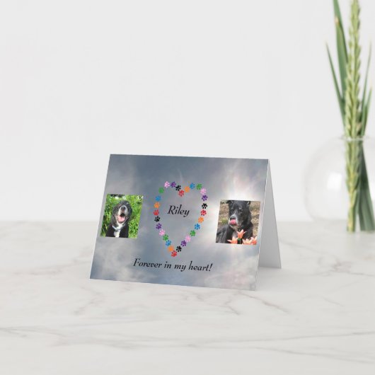 Meerkleurige pols-printheindog sympathie kaart (Voorkant)