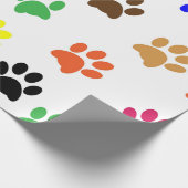 Meerkleurige Pootafdrukken Cadeaupapier (Hoek)