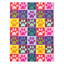 Meerkleurige poten in meerkleurige vierkanten